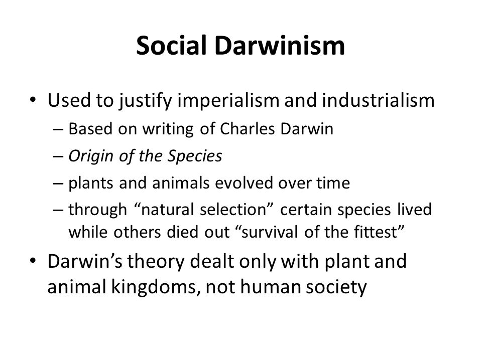 Charles darwin social darwinism and imperialism essay